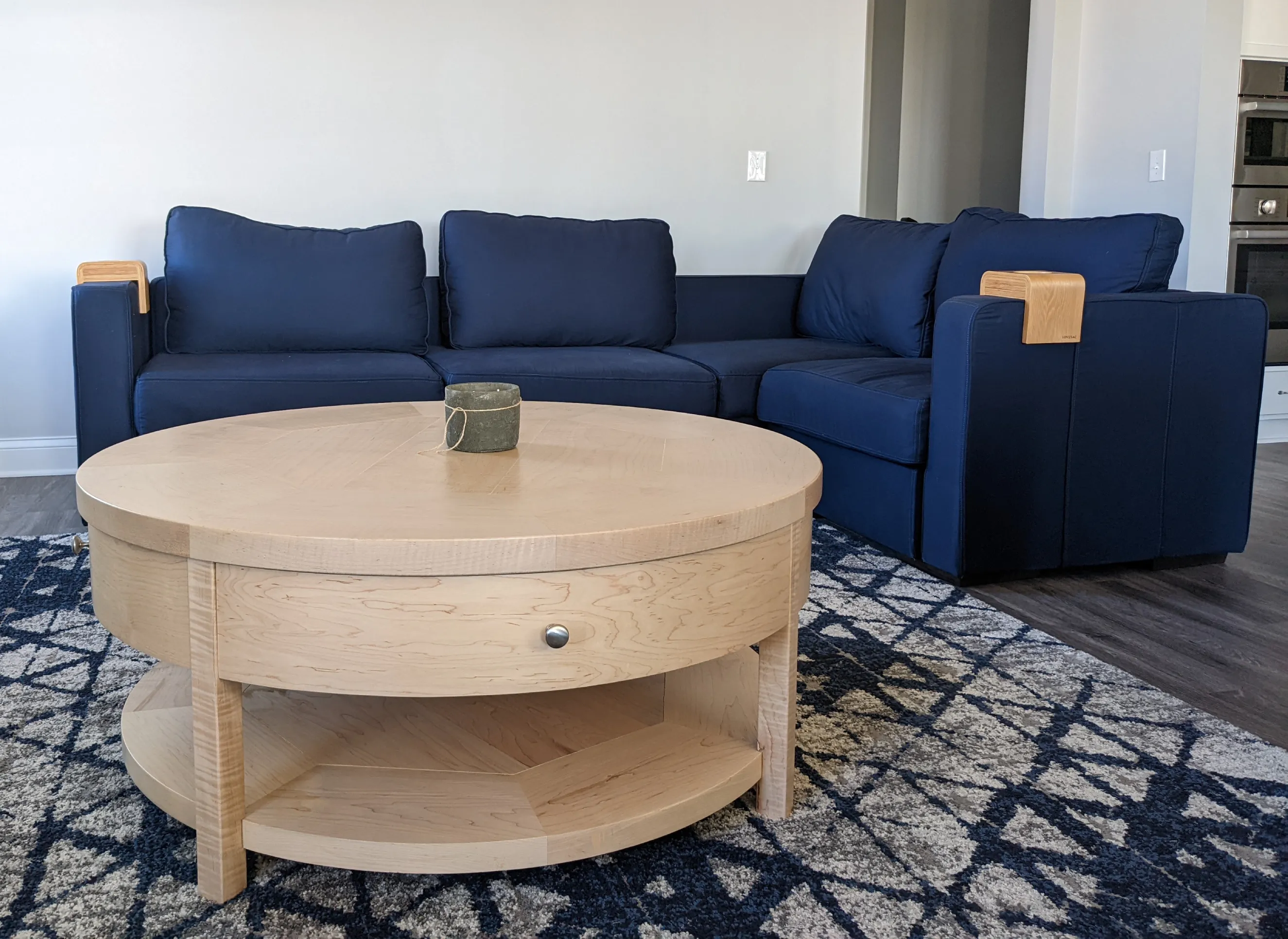 Moore Coffe 2 circle coffee table with drawers